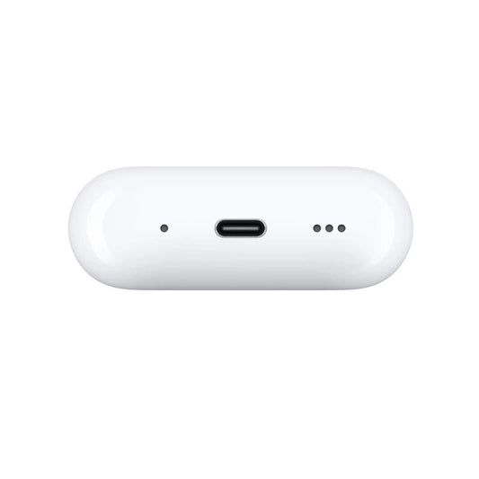 AirPods Pro wireless earbuds showing compact design with MagSafe charging case and premium white finish
