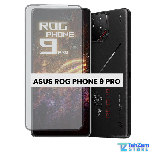 Asus ROG Phone 9 Pro NANO OPTICS UV-Shaped Screen Protector with tempered glass protection, anti-fingerprint coating, and blue light filter for complete display safety