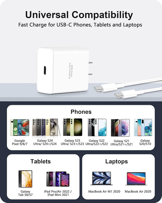 Google 45W Power Delivery fast charger with compact design and optimized charging speed for Google devices