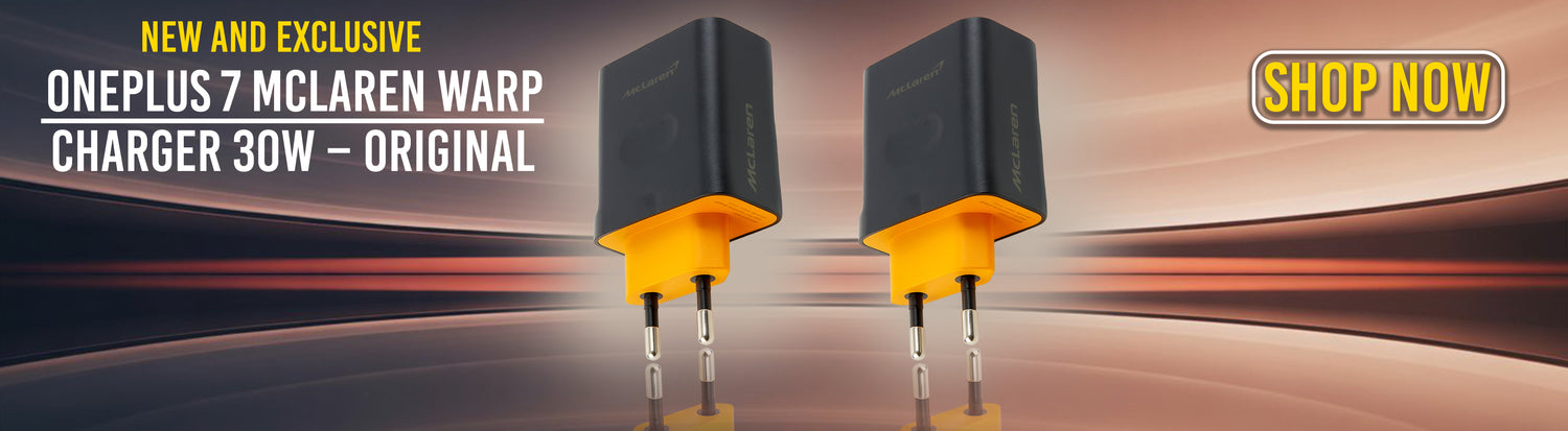 Original OnePlus 7 McLaren Warp Charger 30W, delivering ultra-fast charging performance with safe and reliable power for your device.