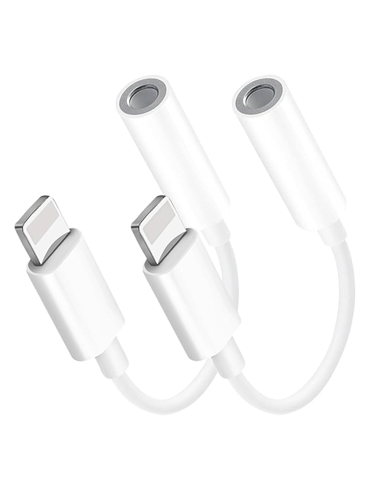 Apple Lightning to 3.5mm headphone adapter with compact design and authentic Apple certification for iPhone compatibility 
