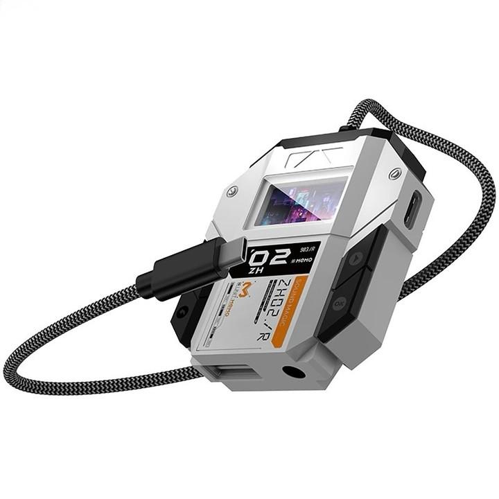 Gaming ZH02 display DSP sound card with LED screen and advanced sound processing capabilities for gaming