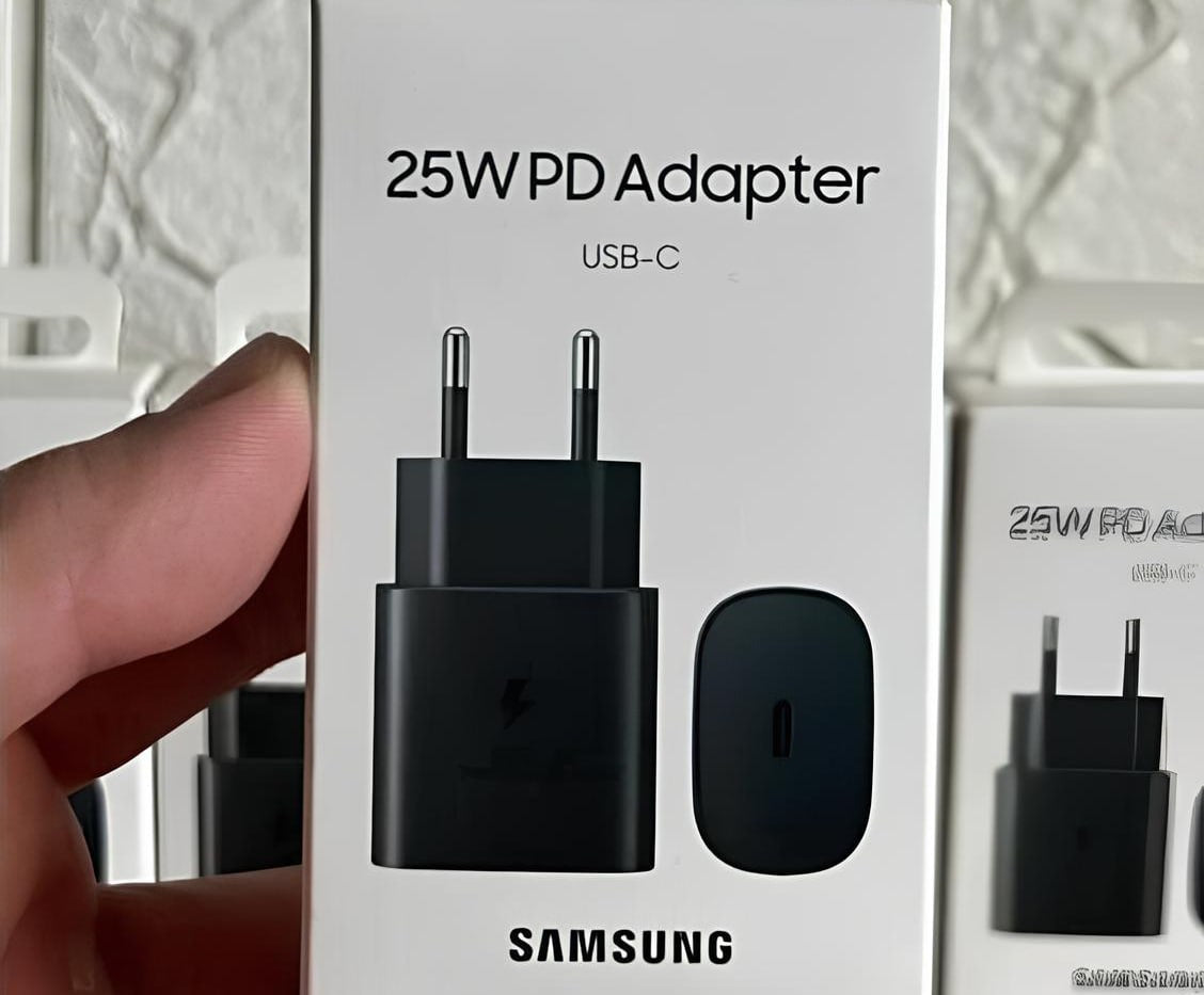 Samsung 25W USB-C fast charger 2 pin with compact design and reliable charging performance for Samsung devices 