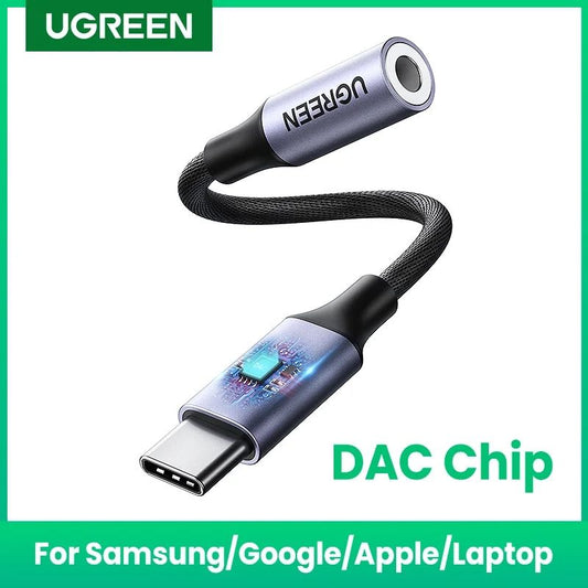 USB C UGREEN DAC Chip to 3.5mm Headphone Adapter with high-quality audio conversion and premium build quality 