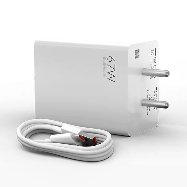 Xiaomi 67W fast charging adapter with compact design and rapid charging capabilities for optimal device performance 