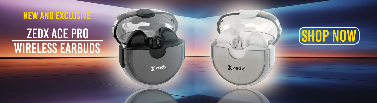 ZedX Ace Pro wireless earbuds with immersive sound, advanced noise cancelling, and smart touch control for crystal-clear audio.