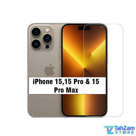 iPhone 15 Pro Max borderless tempered glass screen protector crystal clear protection